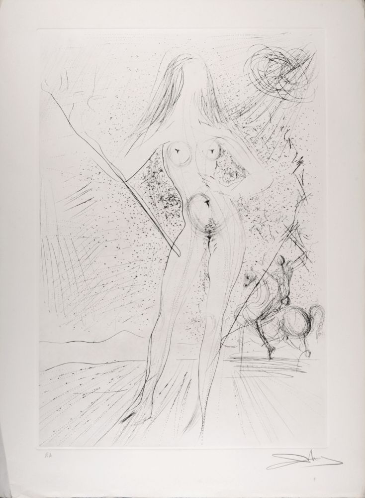 Gravure Dali - Vénus des Constellations avec picador, 1975 - Hand-signed - Large size.