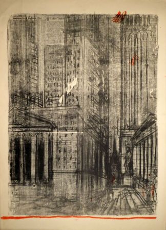 Lithographie Varlin (Guggenheim, Willy) - Wall-Street