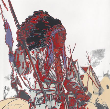 Sérigraphie Warhol - War Bonnet Indian (FS II.373)