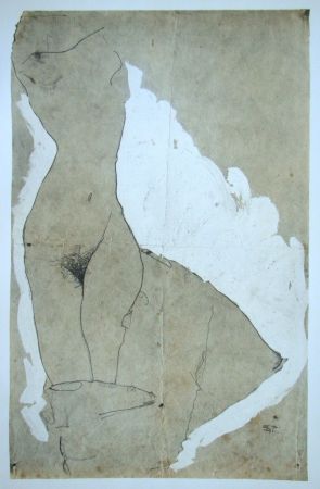 Sérigraphie Schiele (After) - Weiblicher Akt