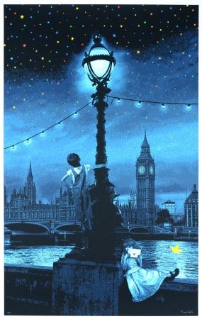 Sérigraphie Roamcouch - When you wish upon a star - London (blue edition)