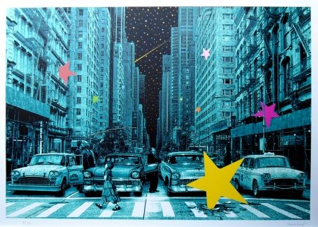 Sérigraphie Roamcouch - When you wish upon a star NYC (green edition)