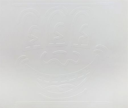 Sérigraphie Haring - White Icons (E) - Three Eyed Man
