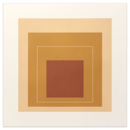 Lithographie Albers - White Lines Square XVI