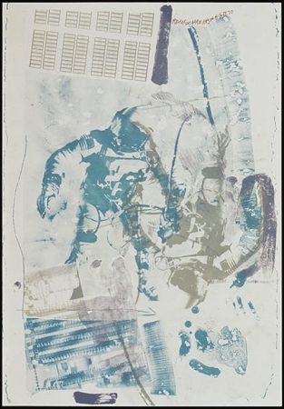 Lithographie Rauschenberg - White Walk, from Stoned Moon series