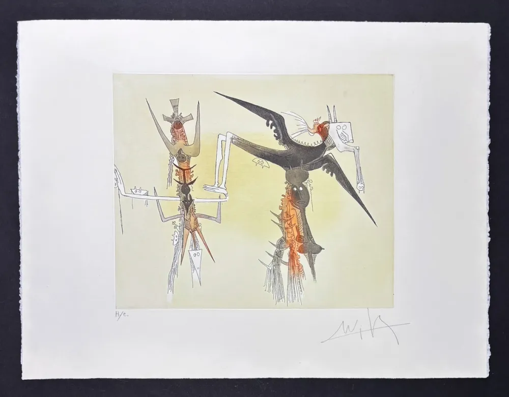 Gravure Lam - Wifredo Lam (1902 - 1982) - Untitled - Aquatint etching on Arches paper - 1979