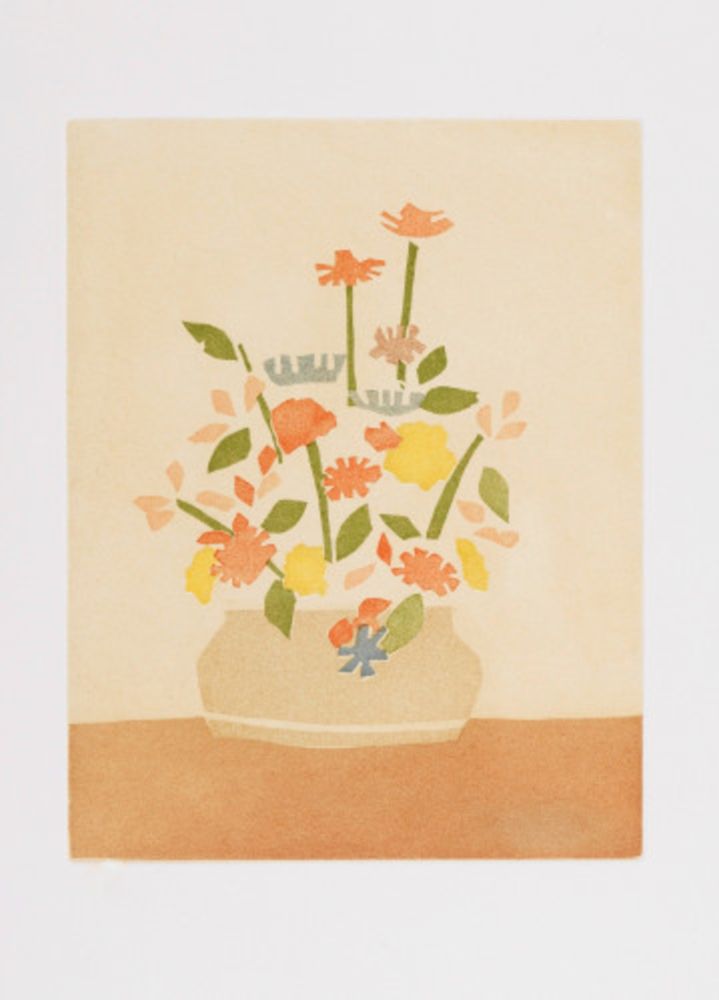 Aquatinte Katz - Wildflowers in Vase
