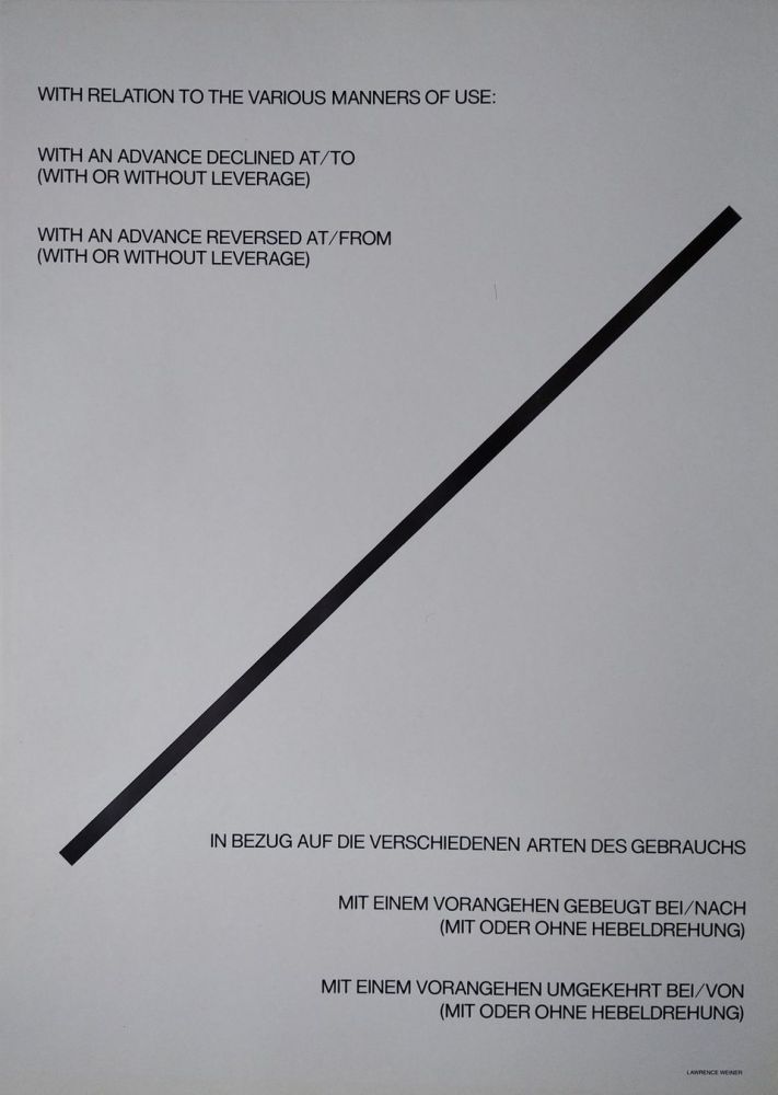 Lithographie Weiner - „With relation to the various manners of use: with an advance declined at/to (with or without leverage). With an advance reversed at/from (with or without leverage)
