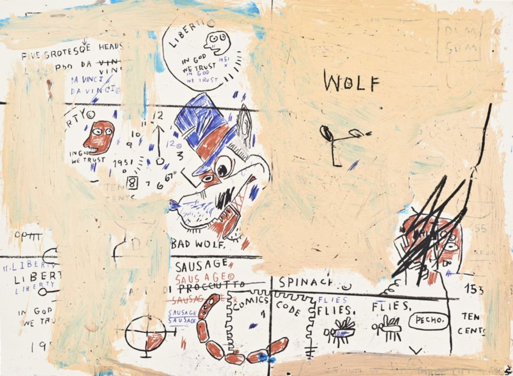 Sérigraphie Basquiat - Wolf Sausage