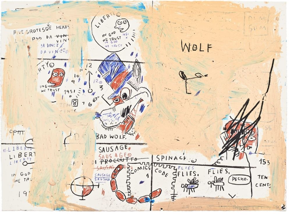 Sérigraphie Basquiat - Wolf Sausage