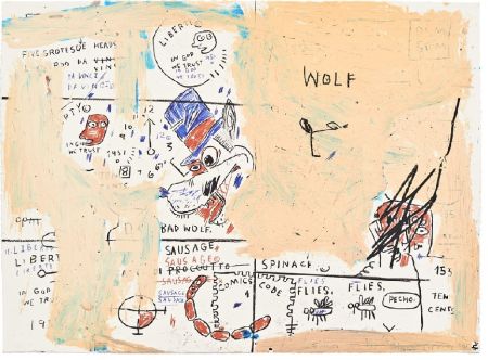 Sérigraphie Basquiat - Wolf Sausage