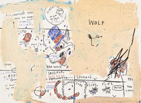 Sérigraphie Basquiat - Wolf Sausage