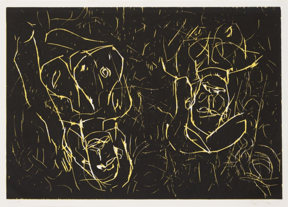 Gravure Sur Bois Baselitz - Woman and woman