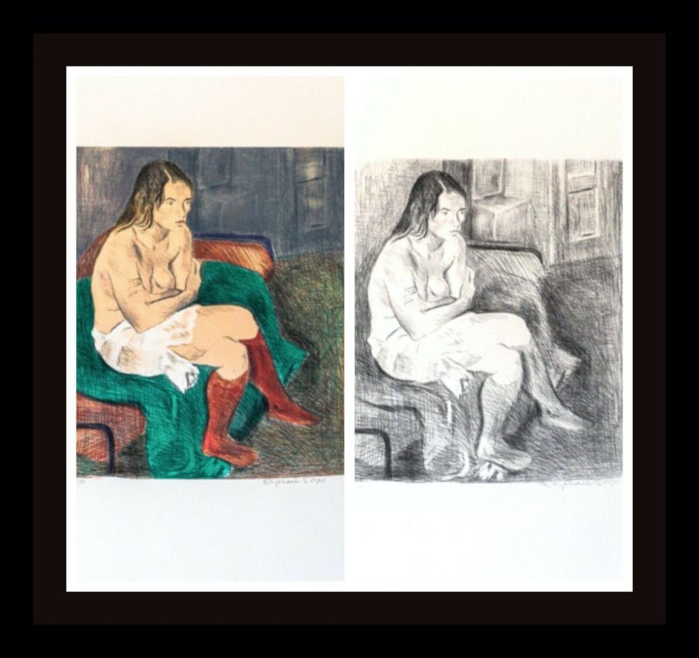 Lithographie Soyer - Woman in Red Stockings Portfolio