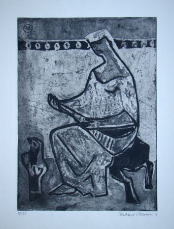 Eau-Forte Et Aquatinte Schlotter - Woman with mandolin