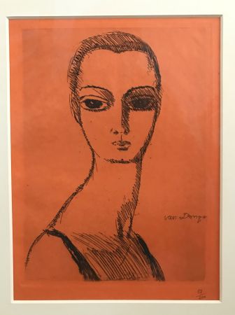 Gravure Van Dongen - Woman with swann neck