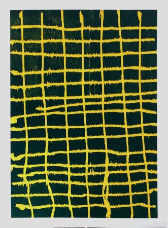 Gravure Sur Bois Forg - Woodcut Yellow Green