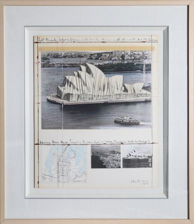 Lithographie Christo & Jeanne-Claude - Wrapped Opera House - Project for Sydney