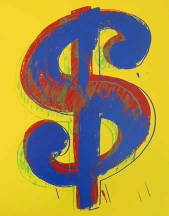 Sérigraphie Warhol - Yellow Dollar
