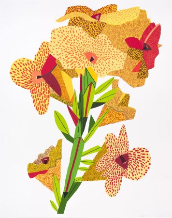 Sérigraphie Wood - Yellow Flower