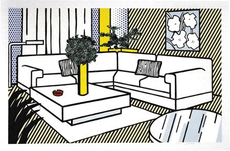 Sérigraphie Lichtenstein - Yellow Vase, from Interior Series