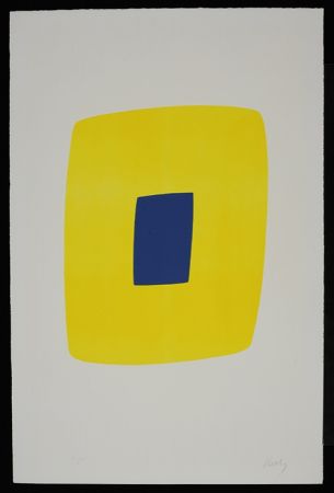 Lithographie Kelly - Yellow with Dark Blue VI.12