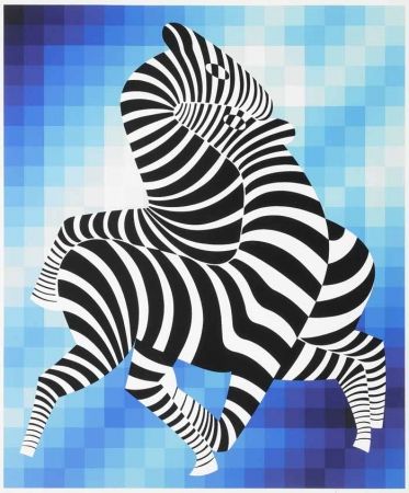 Sérigraphie Vasarely - Zebras
