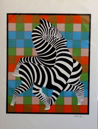 Sérigraphie Vasarely - Zebres