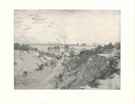 Gravure Kätelhön - Zeche am Niederrhein