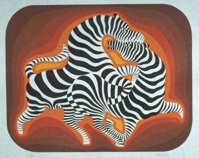 Lithographie Vasarely - Zèbre 4