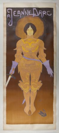 Lithographie De Feure - À Jeanne d'Arc, 1896 - Very large original lithograph poster!