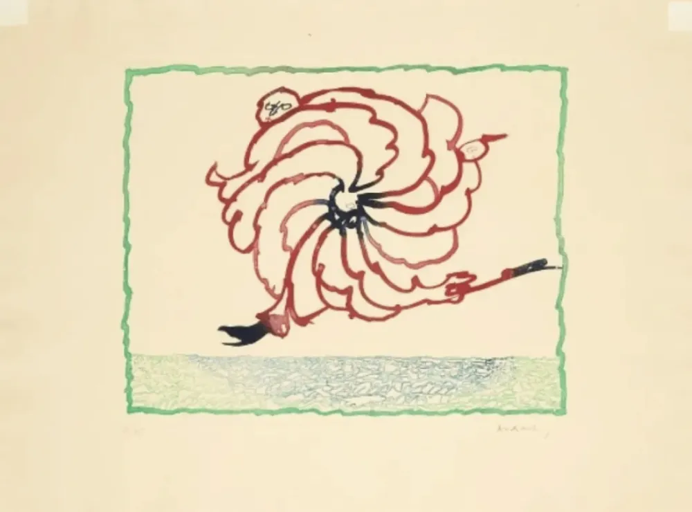 Gravure Alechinsky - Astrologue en fuite