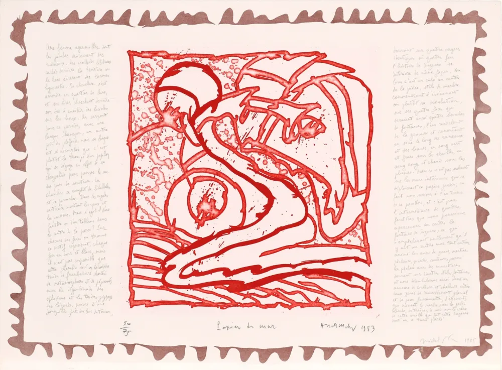Eau-Forte Alechinsky - Le chien roi – Papier de mur
