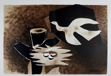 Lithographie Braque - L'oiseau et son nid