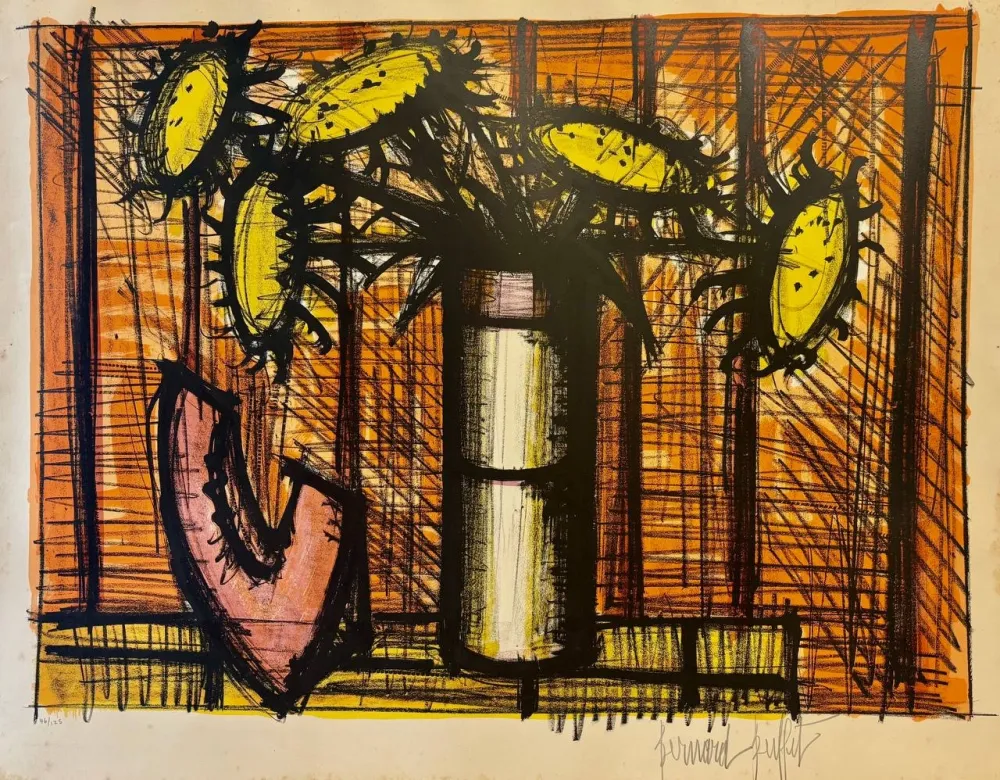 Lithographie Buffet - Tournesols et melon, 1955