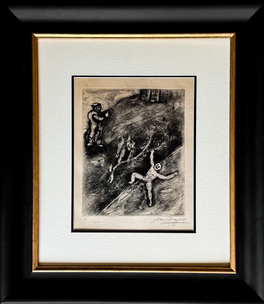 Eau-Forte Chagall - L'Enfant et le Maître d'école
