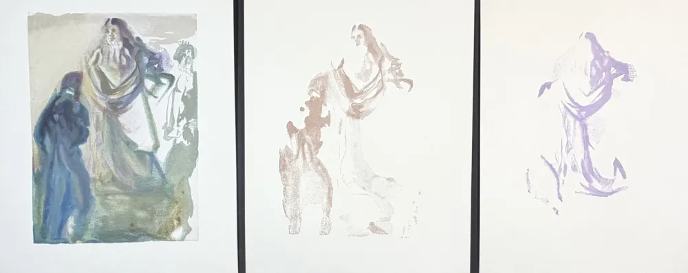 Gravure Sur Bois Dali - Divine Comedy Heaven Canto 27 Decomposition (3 Pieces)