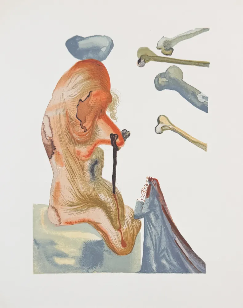 Gravure Sur Bois Dali - Divine Comedy Hell Canto 20 Decomposition 