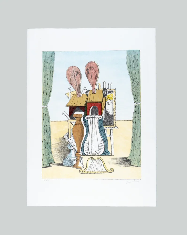 Lithographie De Chirico - Le Muse della Musica
