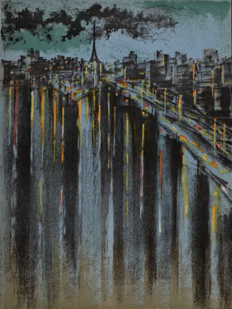 Lithographie Florsheim - La Seine à Paris, 1964.