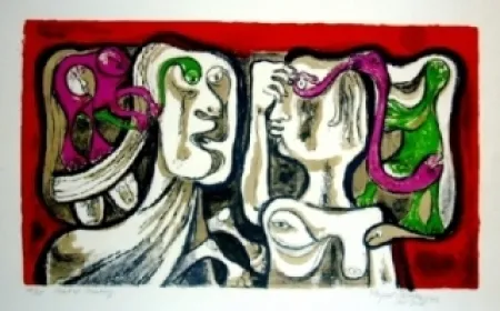 Lithographie Forner - Spatial meeting