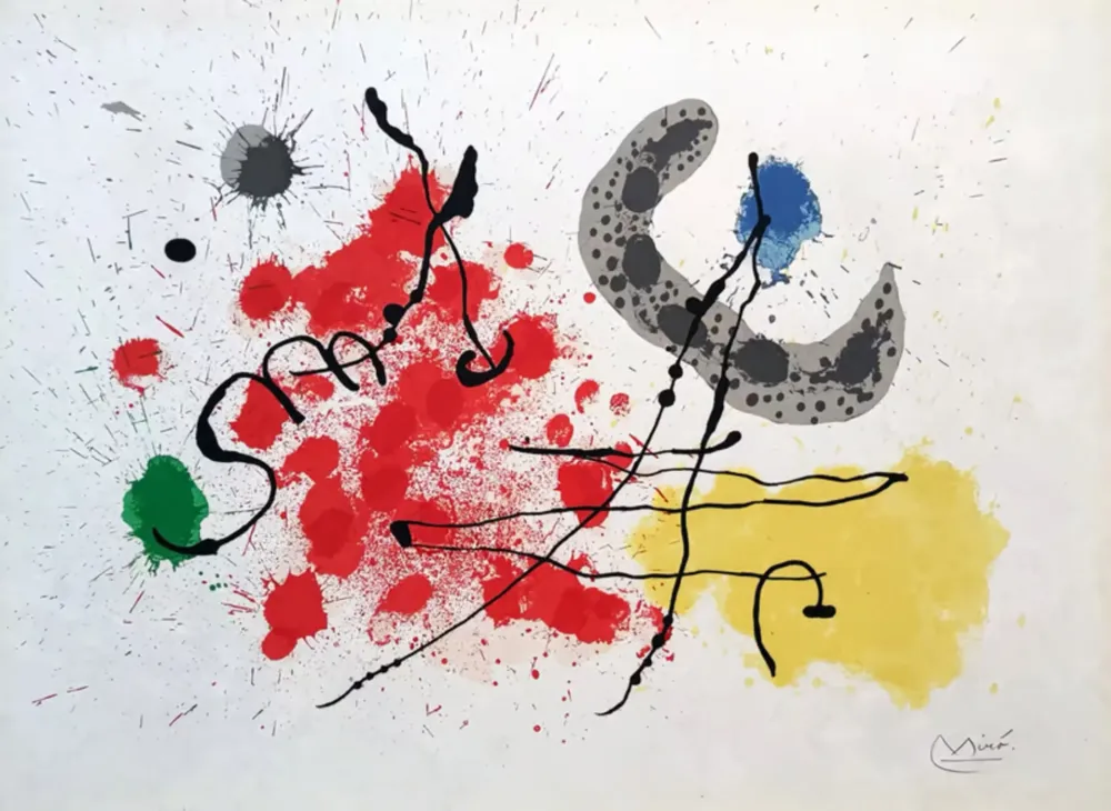 Lithographie Miró - Plate 10 from Le Lezard aux Plumes d'or