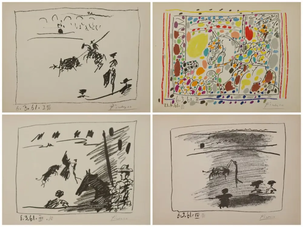 Lithographie Picasso - A Los Toros (set of 4)