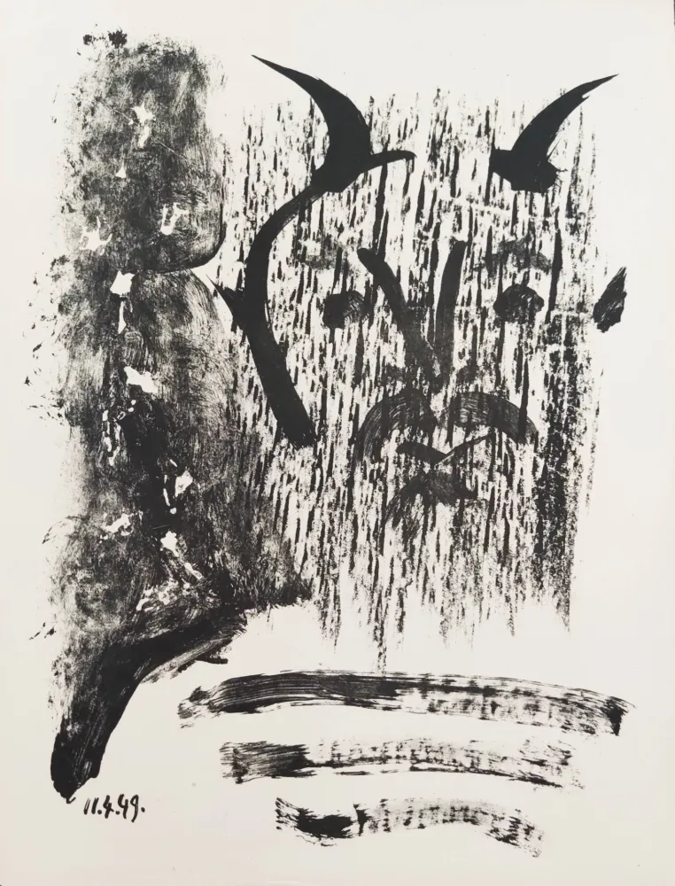 Lithographie Picasso - Élégie d'Ihpetonga, Masks of Ashes, Planche III
