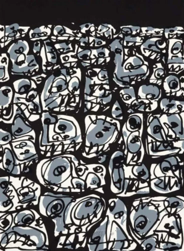 Sérigraphie Saura - Multitud