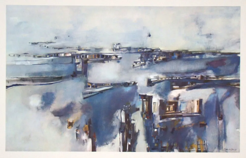 Héliogravure Vieira Da Silva - Port dans le Nord - 1957