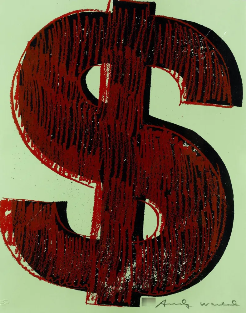 Sérigraphie Warhol - Dollar Sign, Red (FS II.274)