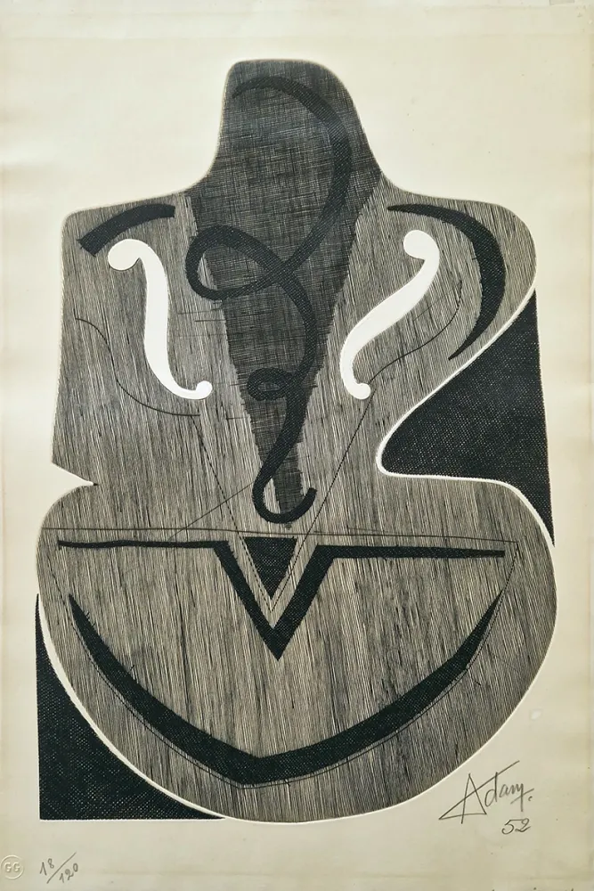 Eau-Forte Adam - Le violon