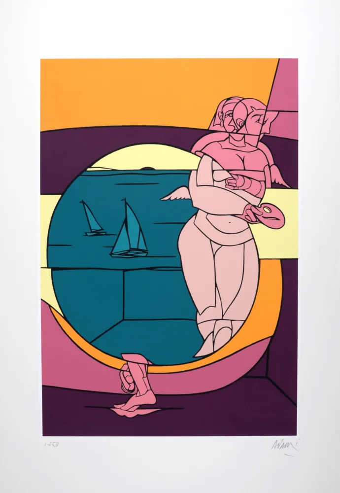 Sérigraphie Adami - Dieu de l'Olympe