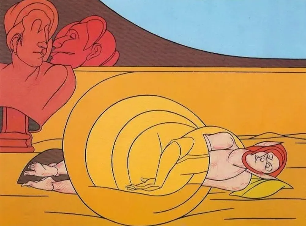 Lithographie Adami - Le Fil d'Ariane...radio Francia